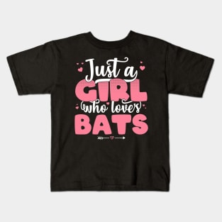 Just A Girl Who Loves Bats - Cute Bat lover gift print Kids T-Shirt